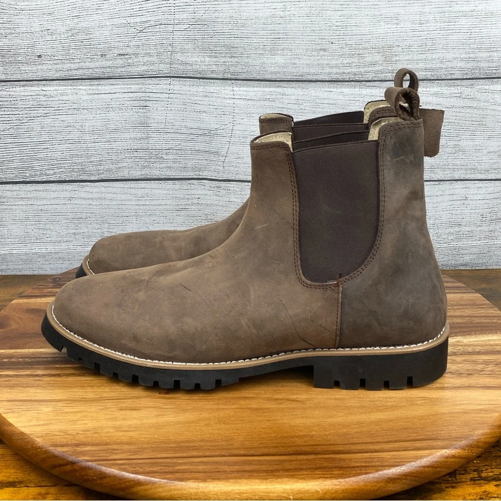 NEW Line of Trade Brown Leather The Foundation Chelsea Boot Men’s Size 10